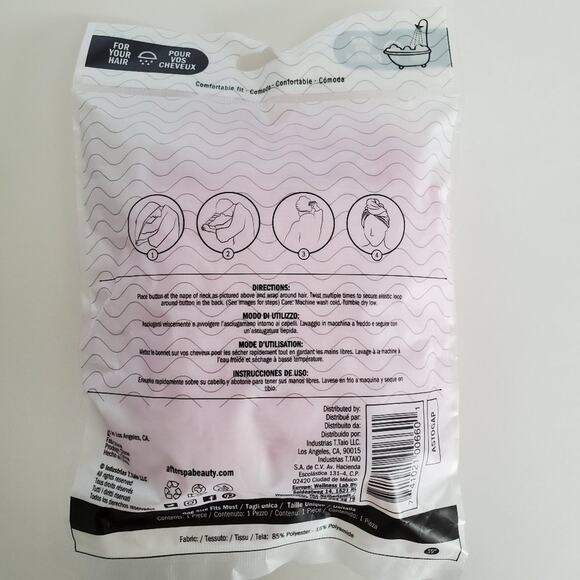 Afterspa Pink Hair Towel Wrap, One Size - Picture 5 of 6